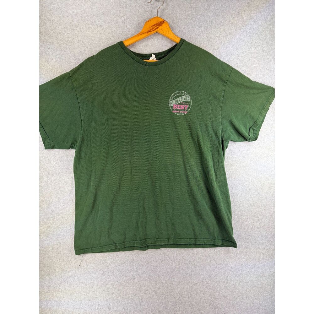 Dr. McGillicuddy’s Men’s 3XL Green Liquor Graphic T-Shirt Double Sided 3687